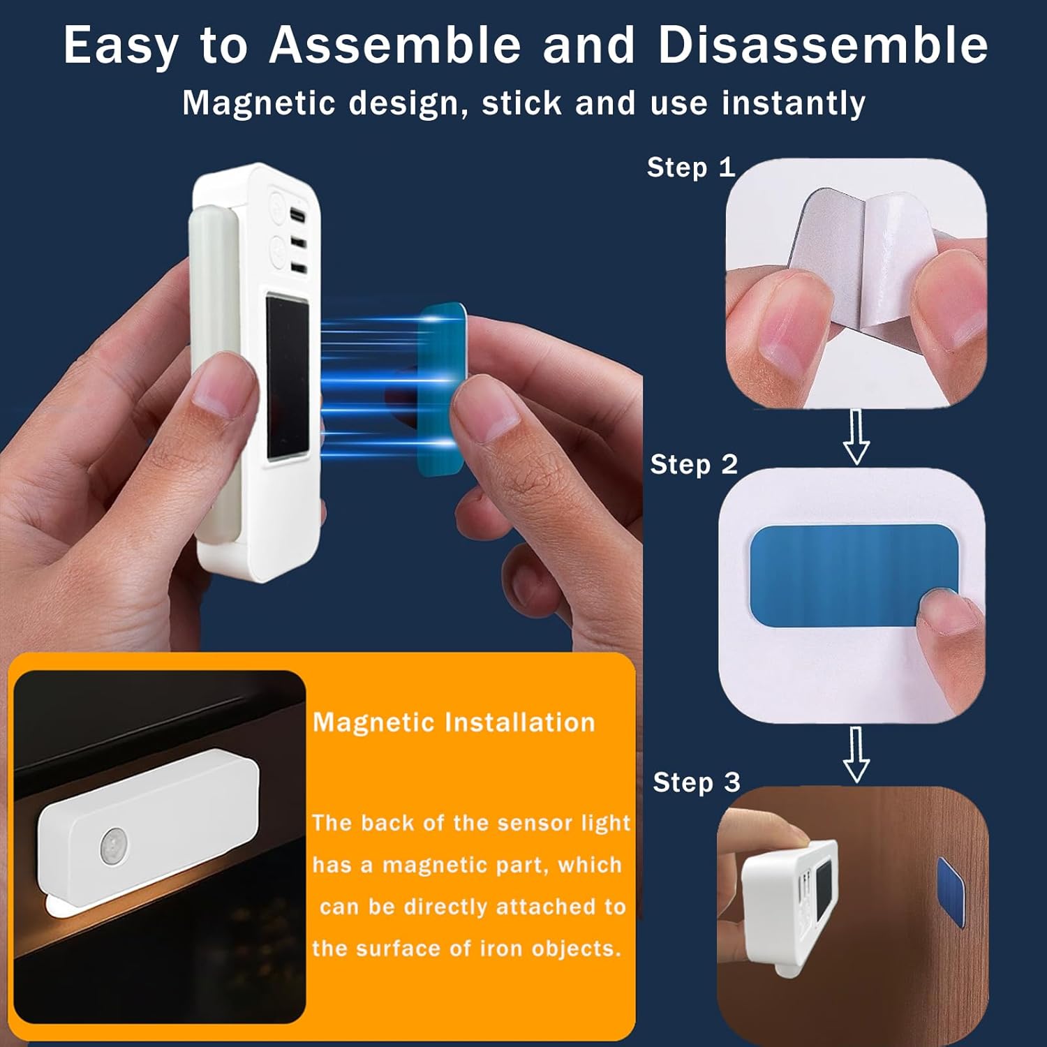 ROOKIELEDS Smart Sync Motion Sensor Night Light, Rechargeable Stair Lights with Multi-Light Linkage, Portable Nightlight for Stairs, Hallways, Garages, Bedrooms (6 Pack)