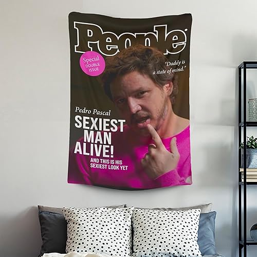 Miniatura 2 de HIFFEY Tapiz de Pedro Pascal, divertido tapiz de pared de 40 x 60 pulgadas, tapiz con texto en inglés "I'm Your Daddy" para colgar en la pared,