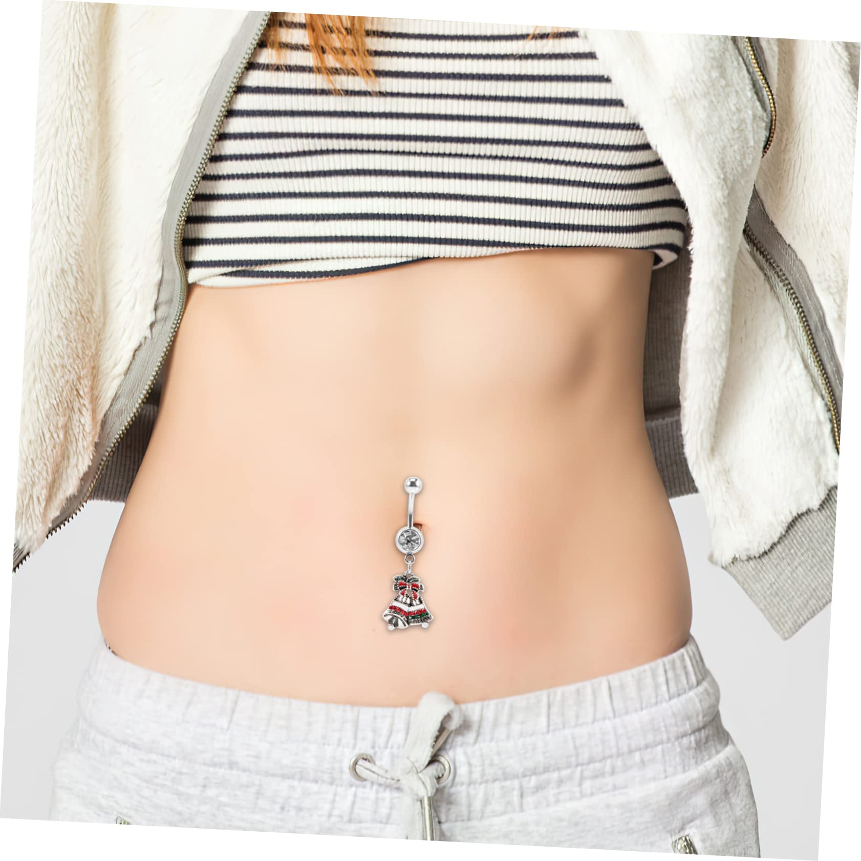 ABOOFAN Pezzi Natale All'Ombelico Ciondola Gli Della Natale Piercing All'Ombelico Ciondola Piercing Womans