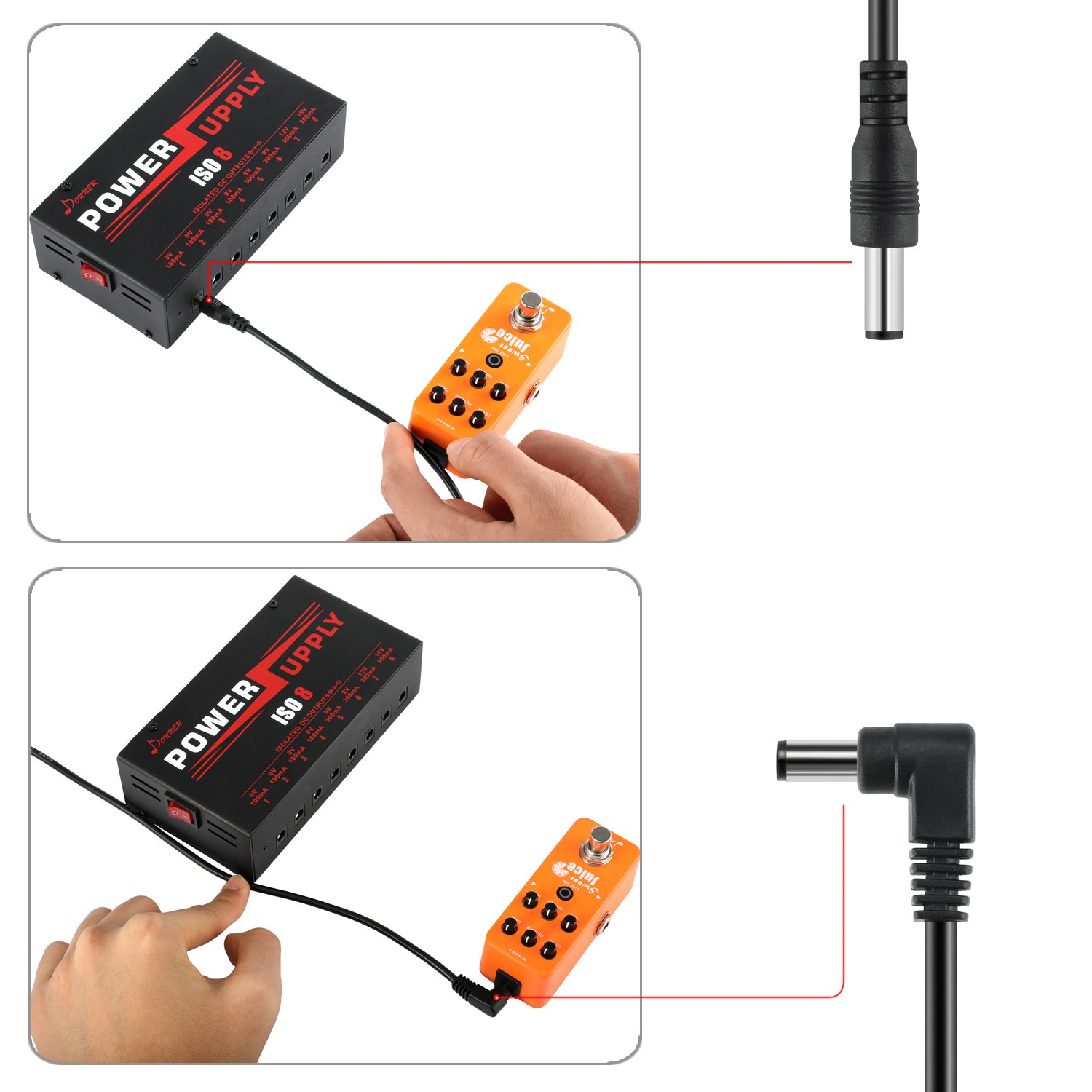Donner Kabel zasilający do pedałów gitarowych 60 cm, 10 szt