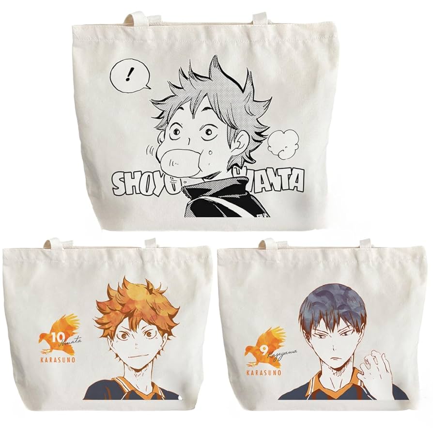ハイキュー　トートバッグ　缶バッジ　ユニフォーム　日向翔陽　影山飛雄　菅原孝支 ハイキュー トートバッグ 缶バッジ ユニフォーム 日向翔陽 影山