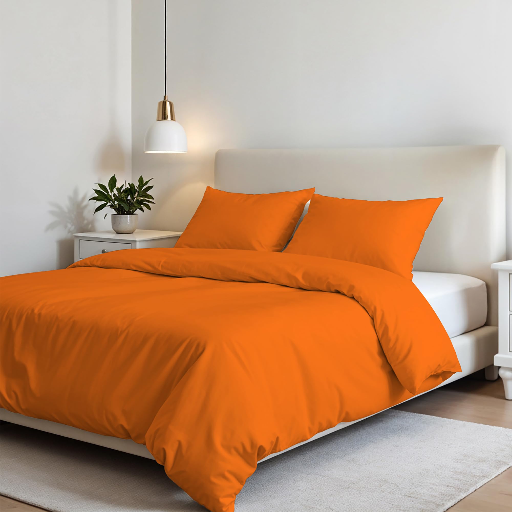 Italian Bed Linen Orange Elegant Duvet Cover Set,,Double Cp-El-Arancio-2Pst