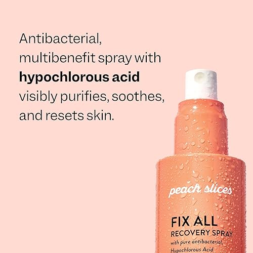 Miniatura 4 de Peach Slices - Spray de Recuperación Todo en Uno (118 ml) - Purifica, Calma y Alivio - Granos, Estrés y Rojeces - Spray de Ácido Hipocloroso - Agua