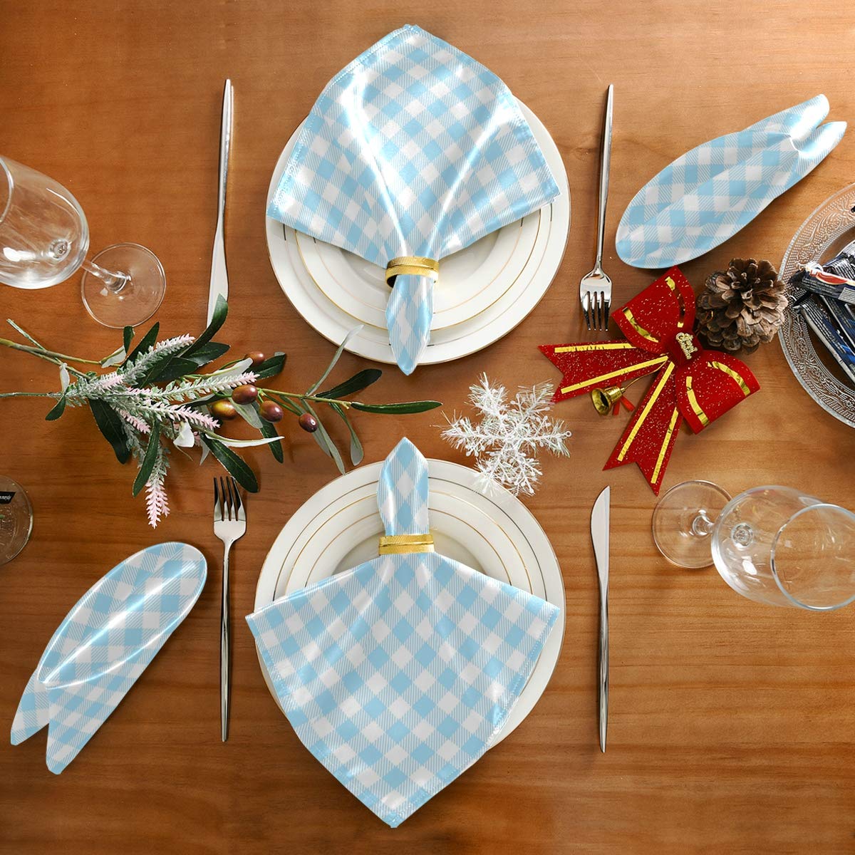 Lot De 6 Serviettes De Table En Tissu Polyester Lavable 50x50 Cm - Motifs Vintage Multicolores, Pour Fêtes Et Quotidien