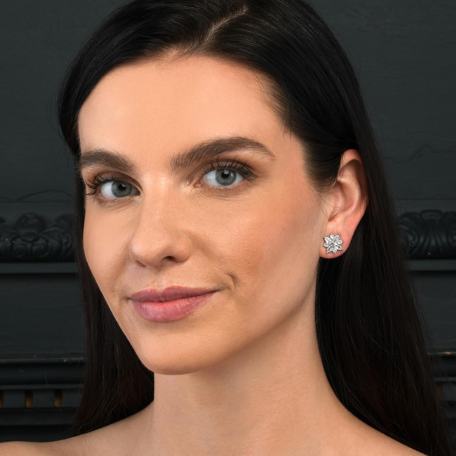 ZAVANA Large Cubic Zirconia Stud Earrings - Sparkling Statement Earrings for Women - Image 2