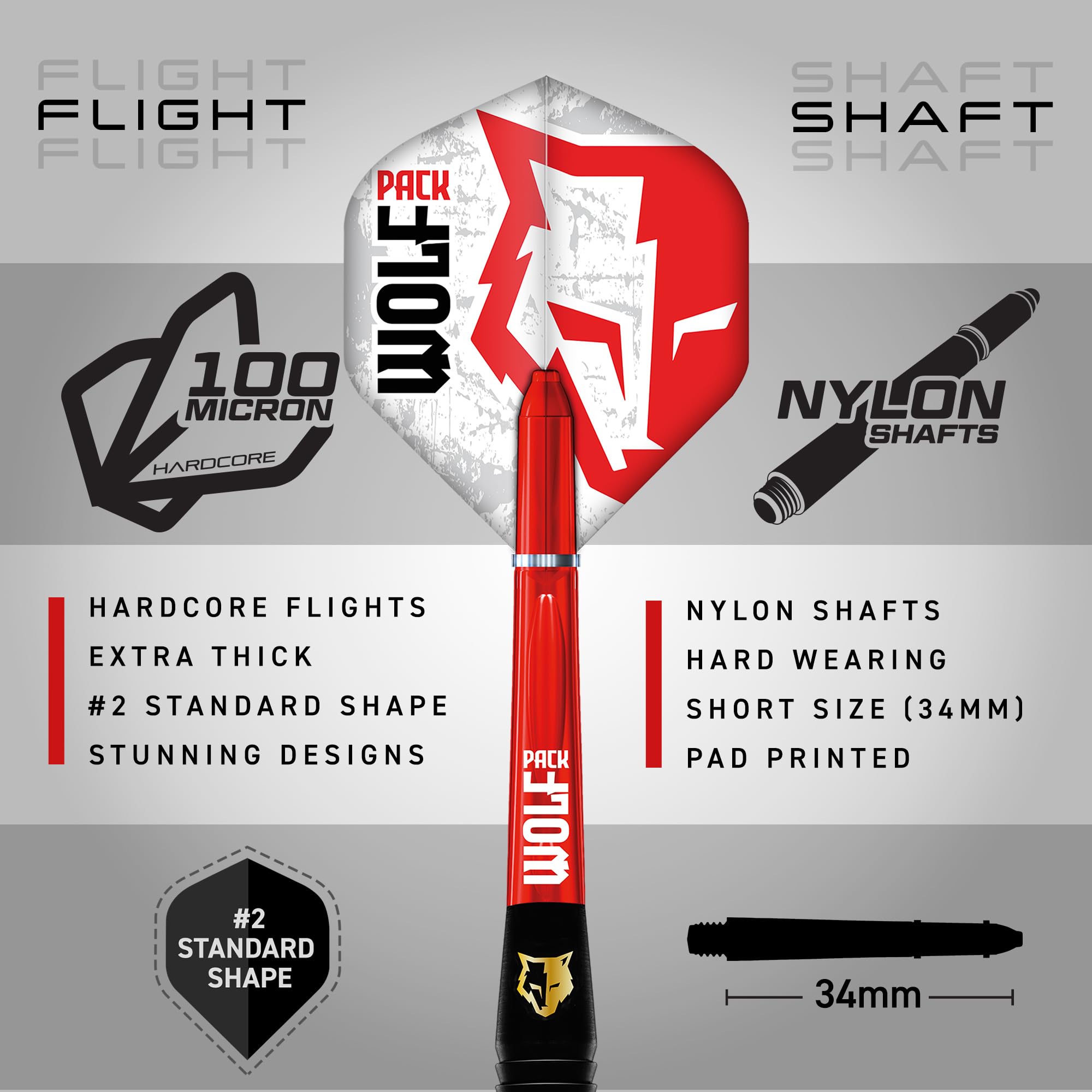 RED DRAGON Flechette Pointe Acier/Plastique Wolfpack 18g 20g 22g Jeu De Flechettes Pointe Souple Steeltip