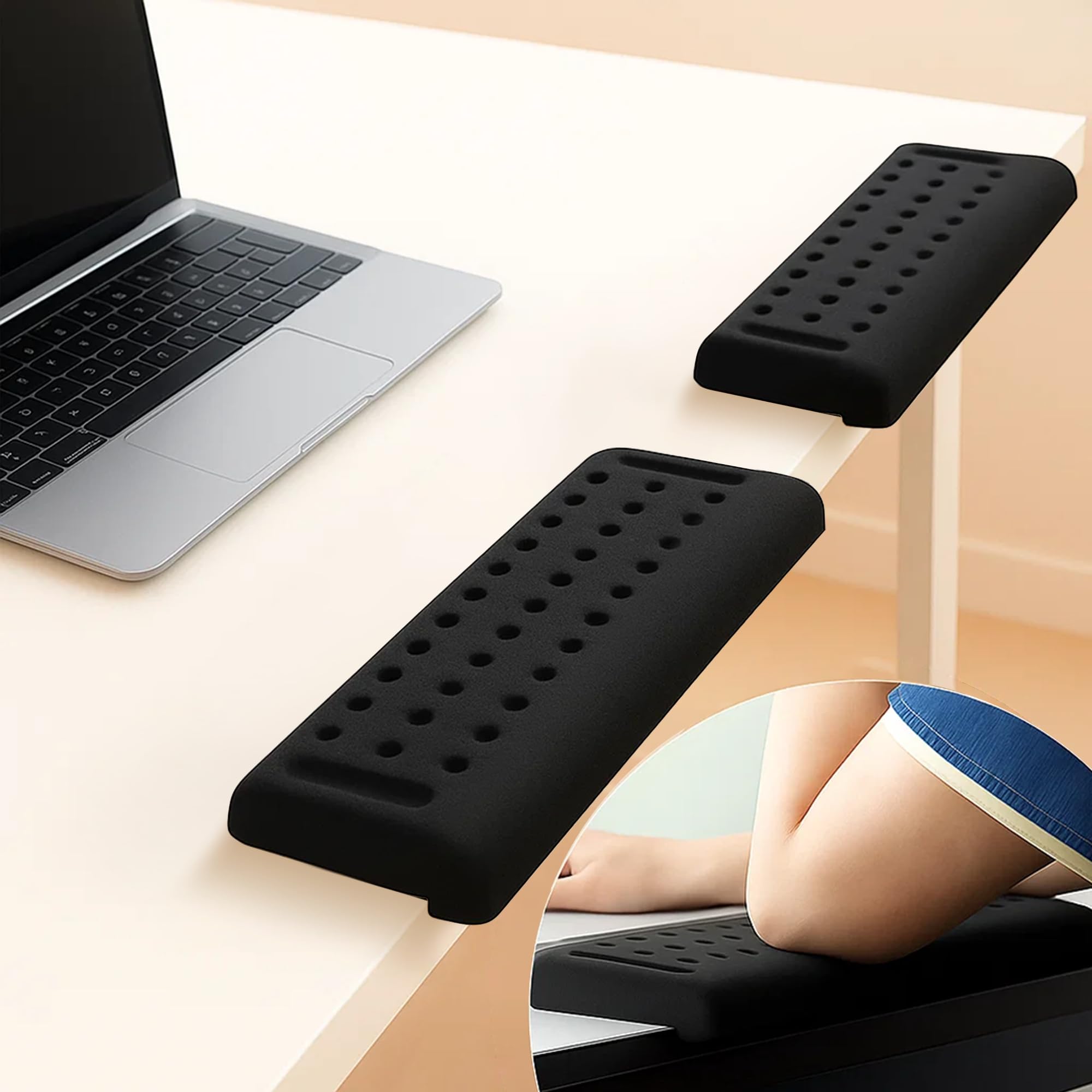 Lot de 2 repose-bras de bureau en forme de L – Support ergonomique pour poignet, avant-bras et coude, antidérapant et confortable pour bord de table, bureau et bureau à domicile (2)
