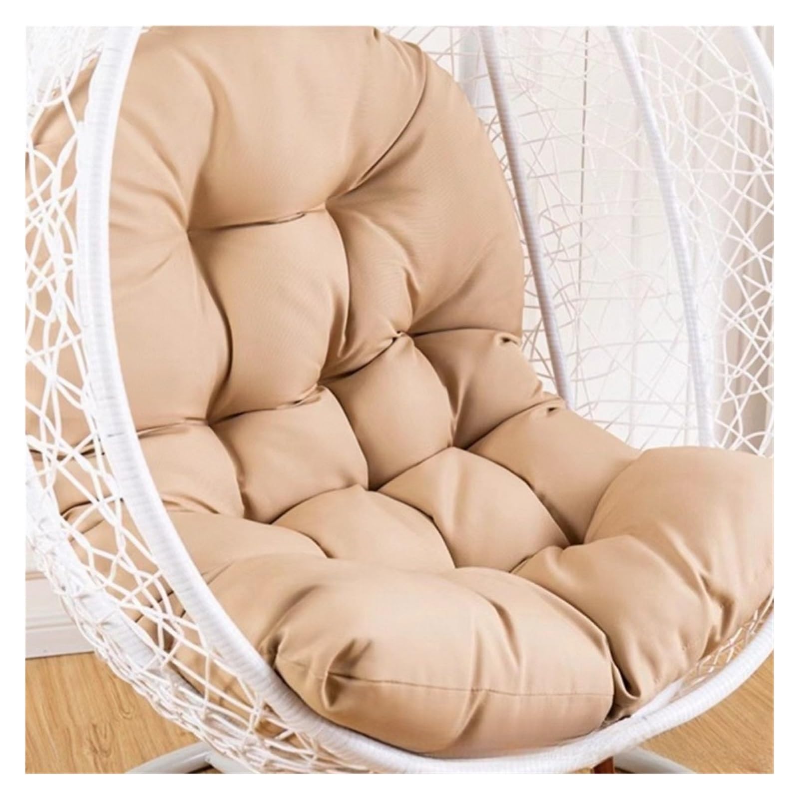 GHHZML Egg Chair Cushion Outdoor Swing Egg Chair Cushion Hanging Basket Seat Indoor Rocking Pad(Khaki)
