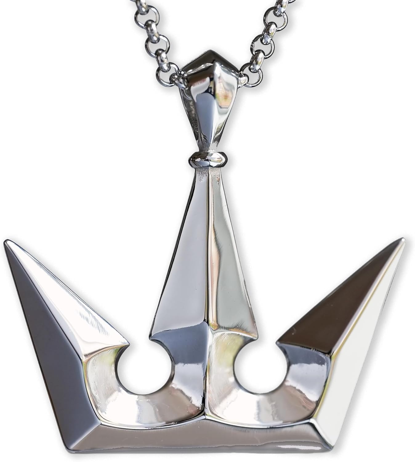 Stainless Steel Two-Sided Kingdom Heart Roxas Cross Necklace Pendant Jewelry Keychain Amulet Cosplay