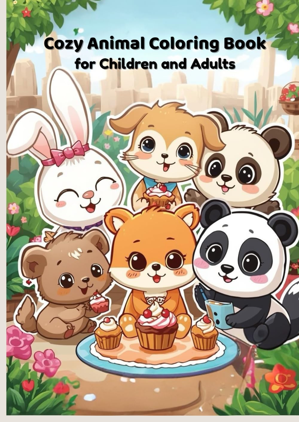 Cute & Cozy Animal Coloring Book: Adorable Relaxing Coloring Pages with Sweet Animals, Cozy Scenes, and Storybook Adventures for Kids, Teens & Adults