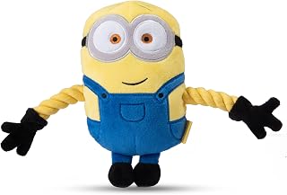 Minions Dave Rope Limb Dog Toy, 8" Medium |Plush and Rope Squeaky Dog Toy | Gifts for Minions Fans and Their Pets | Officially Licensed Pet Product from Universal Studios