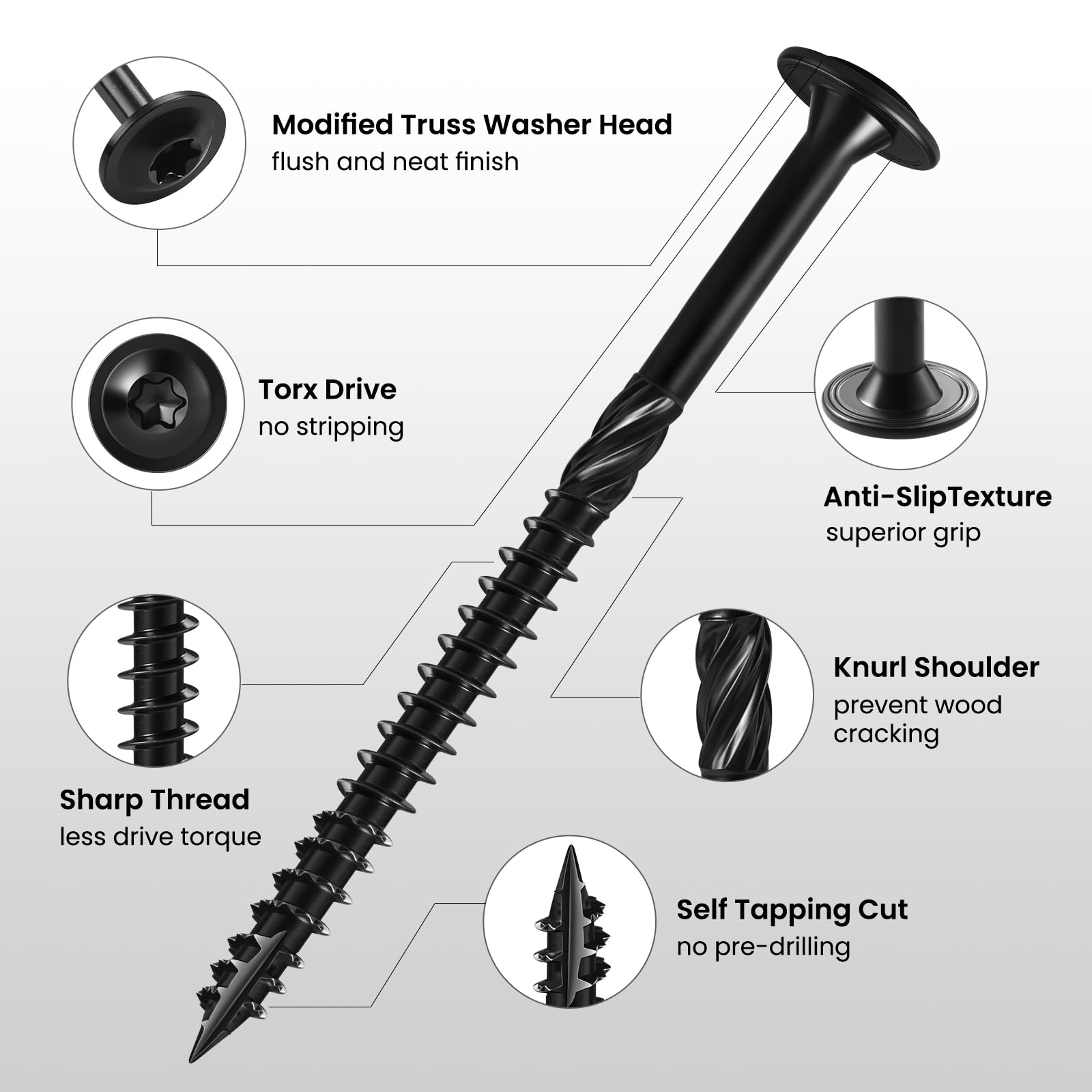 Heavy Duty Lag Screws - 20 Pack #14 x 6" -4