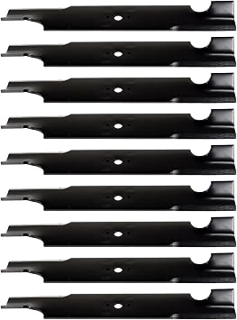 USA Mower Blades 9 U10022BP Standard Medium Lift for 103-2508 103-2518 103-2518-S 103-2528 Length 18 in. Width 2-1/2 in. Thickness .250 in. Center Hole 5/8 in. 36 in. and 52 in. Deck