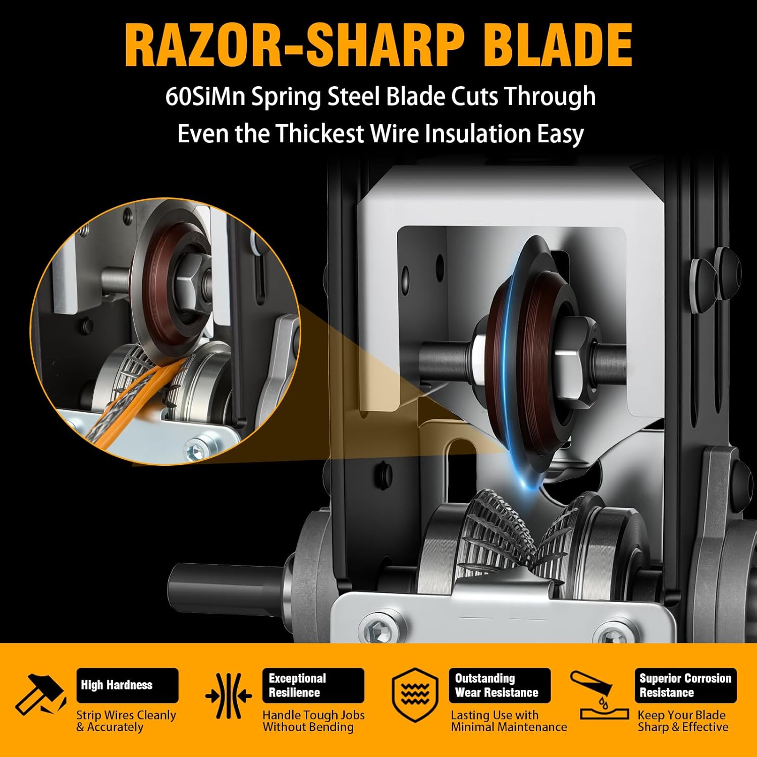 Manual Wire Stripping Machine 0.06-1'', Scrapping Copper Wire Stripper, Drill Powered Hand Crank Wire Stripper Tool for Leftover Cable Recycling