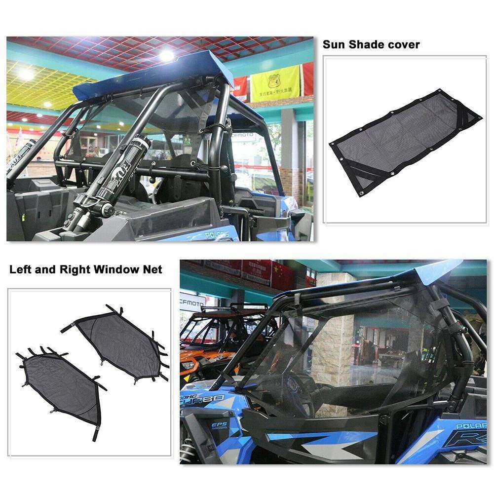 Filet de fenêtre Roll Cage Filet de Protection Avant arrière Droit et Gauche pour UTV Polaris RZR 570 800 1000 900 RZR XP Turbo 2015-2019 2 Portes