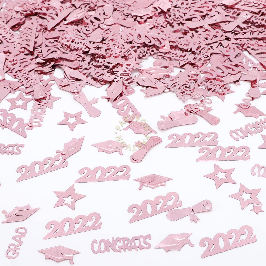 Rose Gold Graduation Party Decorations 2022- Rose Gold Graduation Confetti Table Decorations for Graduation Party Supplies, Rose Gold Congrats Grad Party Decorations