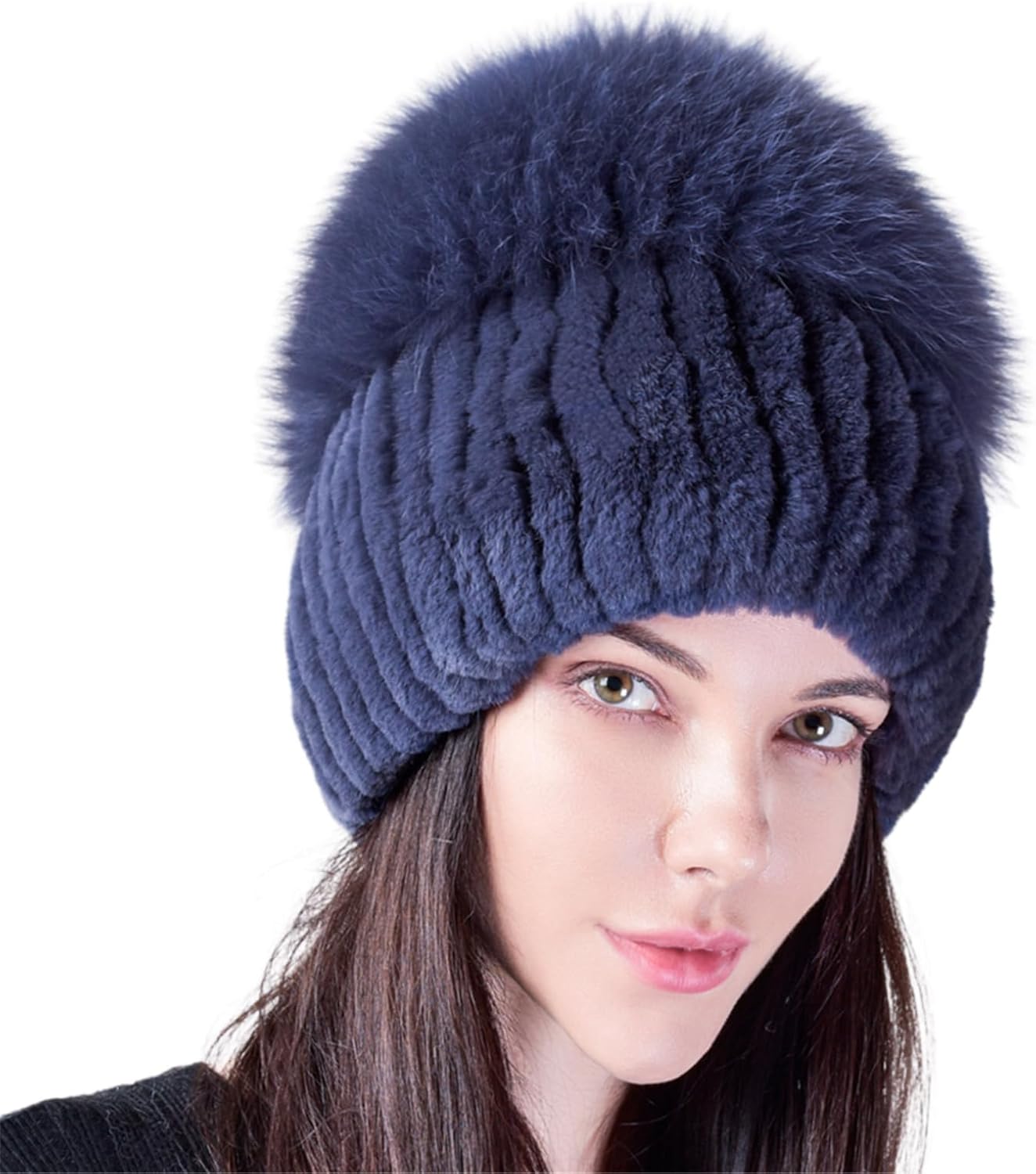 BLACKNANA Vintage Plush Trapper Hat for Teens Adult Windproof Winter Hat Thicken Knit Hat Keep Warm Skiing Cycling Hat