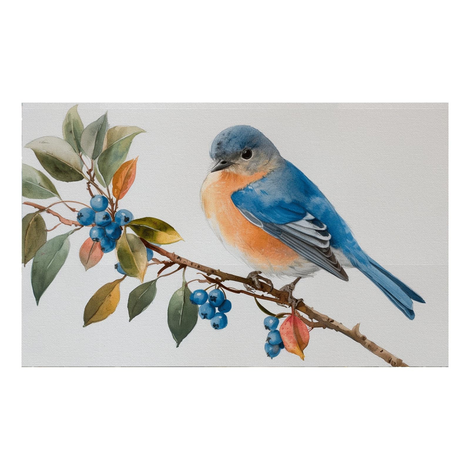 Papel Pintado Pared Hojas Azul Naranja Fotomurales Decorativos Pared Tela de Seda Fácil de Instala Removible para Pasillo y Sala de Estar Murales Decorativos Fácil de Limpiar 300x240cm