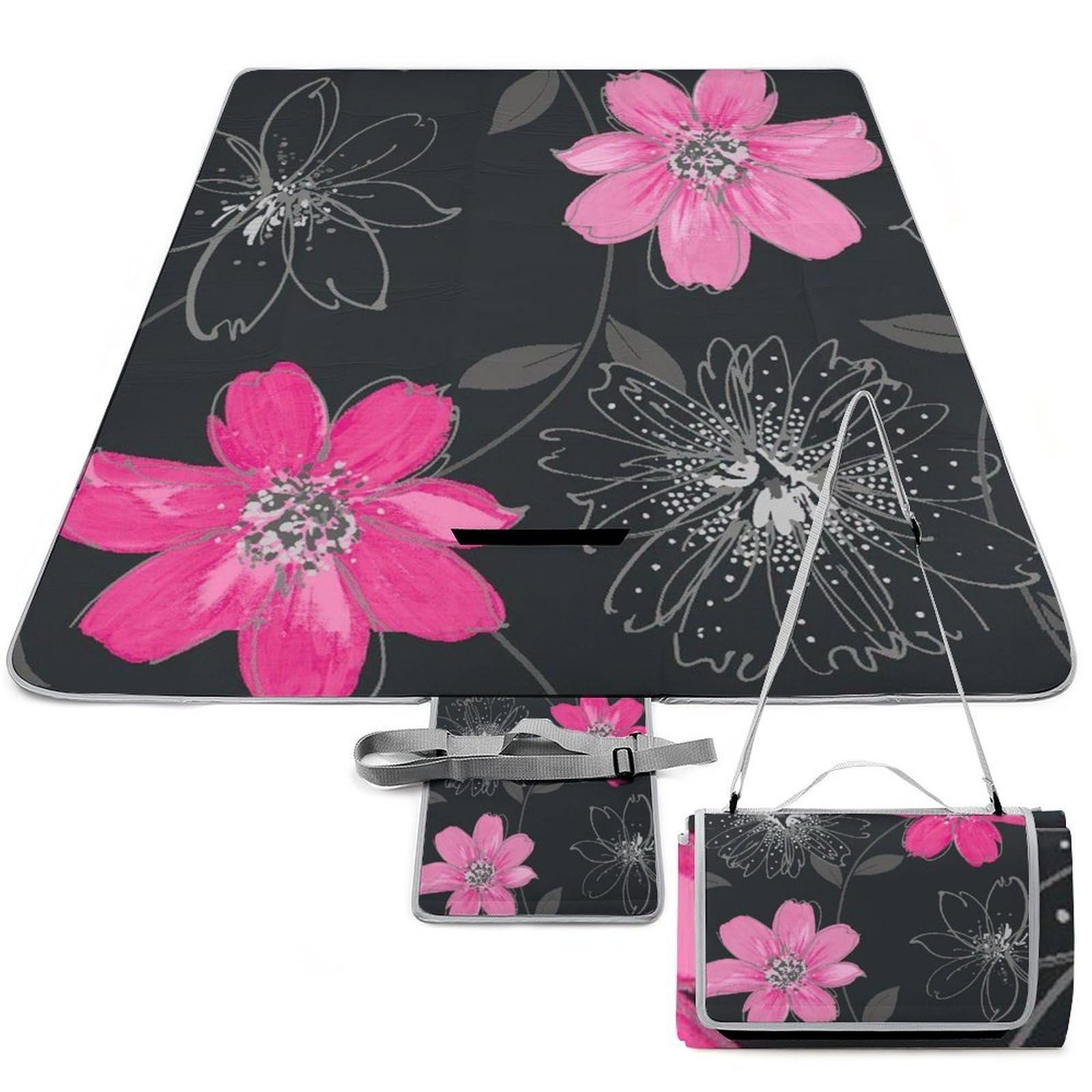 Couverture de pique-nique à fleurs roses pour vos déjeuners sur l'herbe