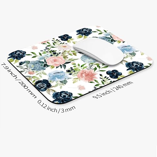 Miniatura 2 de Armanza Alfombrilla de mouse cuadrada con diseño de flores bonitas, diseño personalizado de textura premium, alfombrilla de mouse lavable, tela de