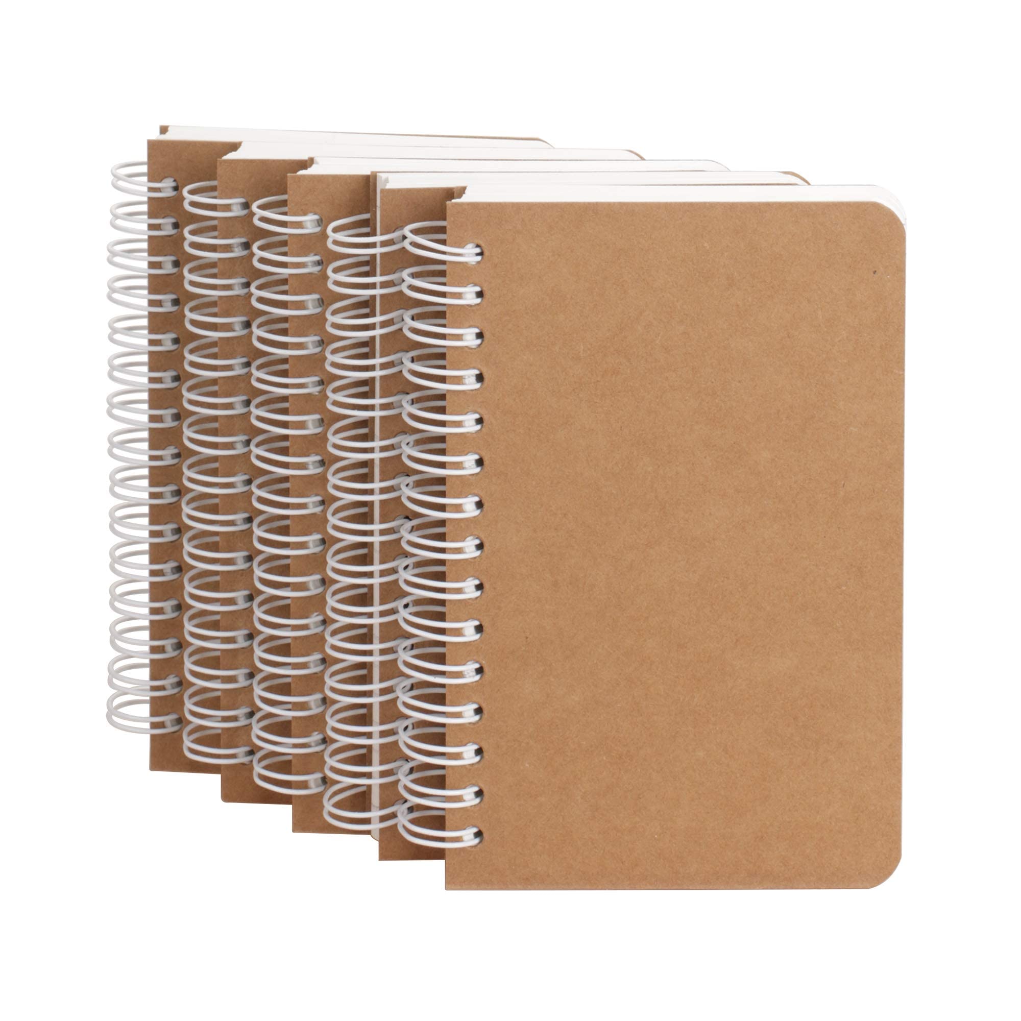 Pocket Notebook, 5 Pack Small Size Spiral Notebooks for Writing Drawing Note Taking, 3.5”x5.5”, 180 Ruled Pages, 90 Sheets