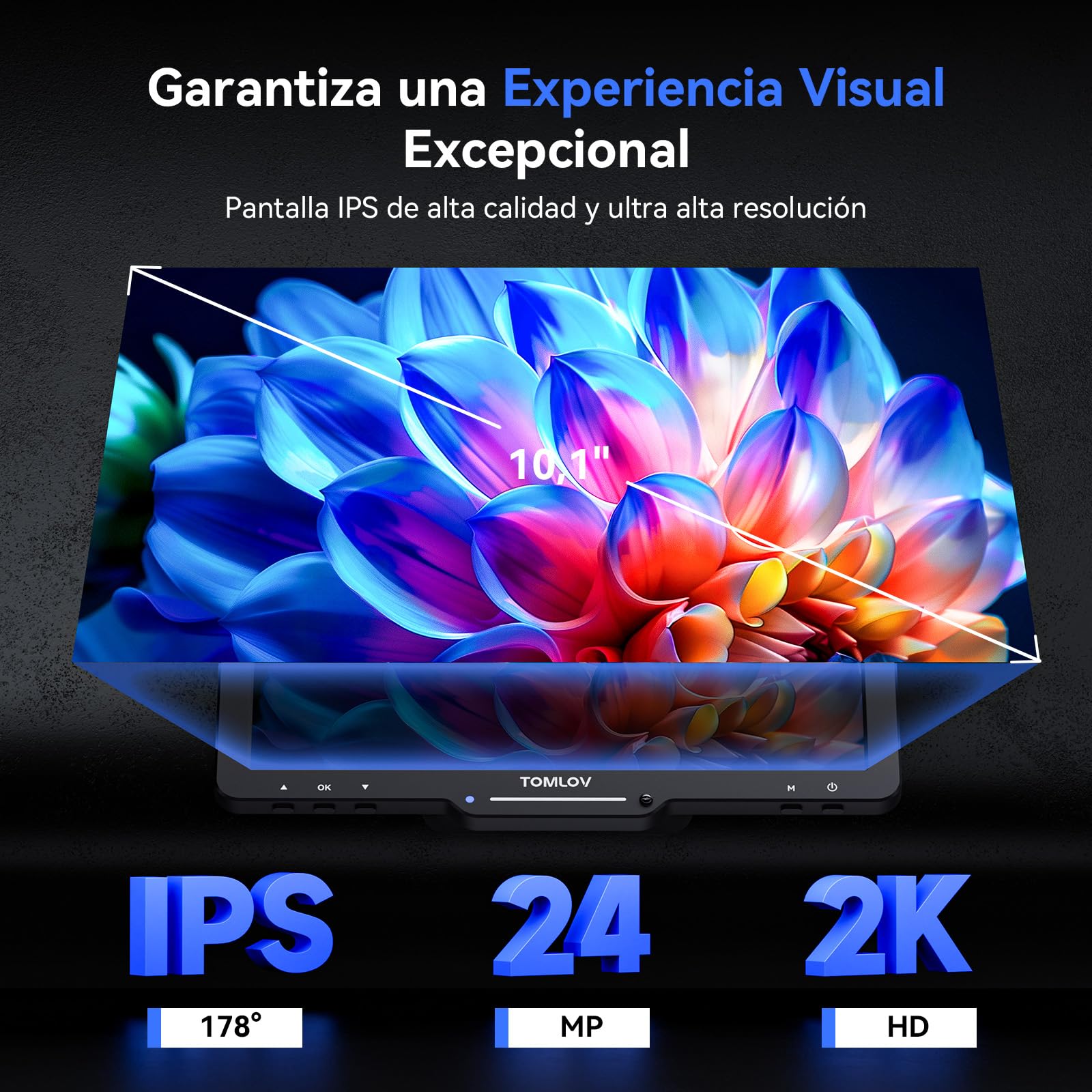 TOMLOV TriL110 3 Lentes Microscopio Digital 2K, Lupa para Monedas con Pantalla IPS de 10,1", Magnificación para Soldadura/Biología, 14 Luces LED, Compatible con PC/TV, 64GB