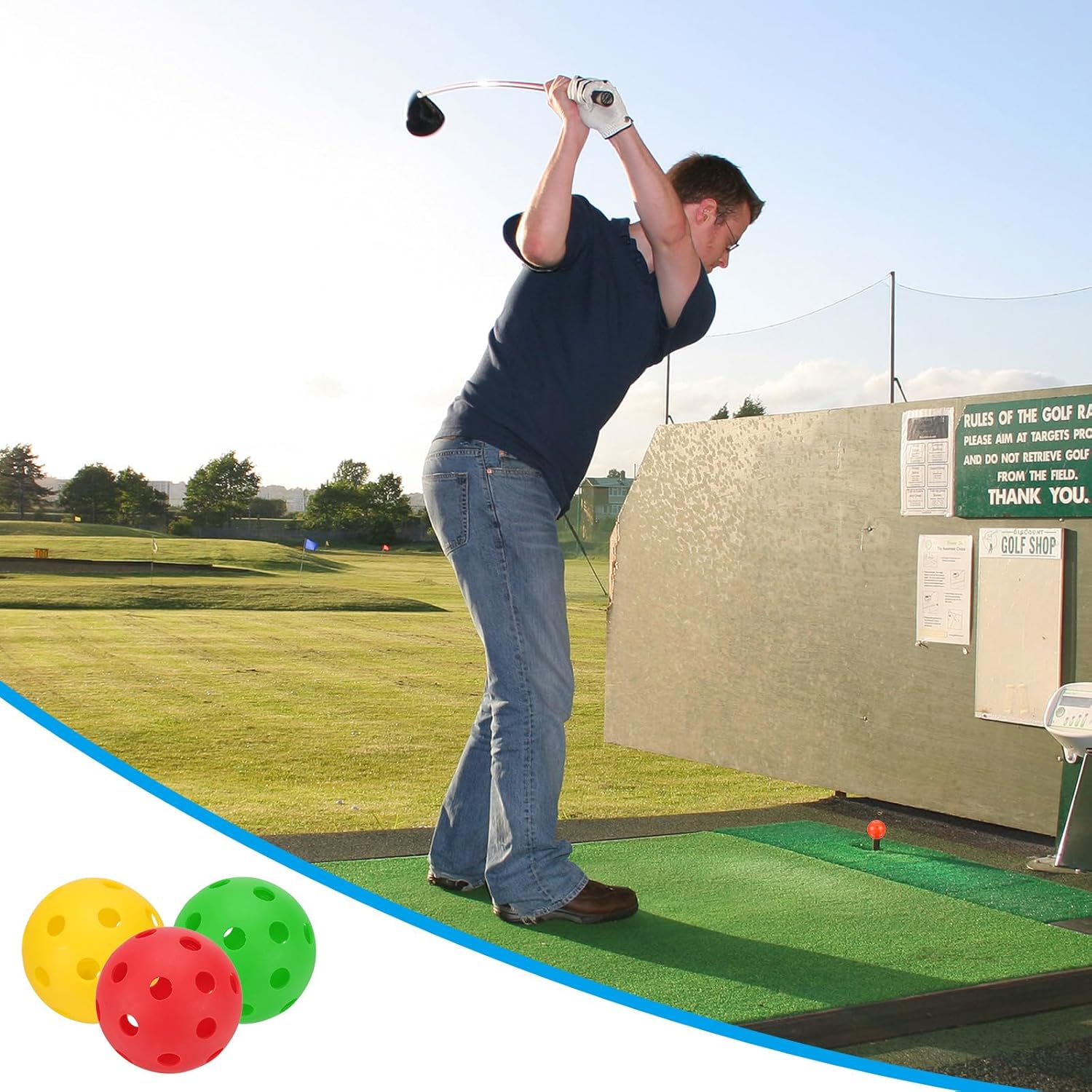 PATIKIL Golf Practice Balls, Limited Flight Plastic Golf Training Balls Golf Balls for Driving Range Pet Play