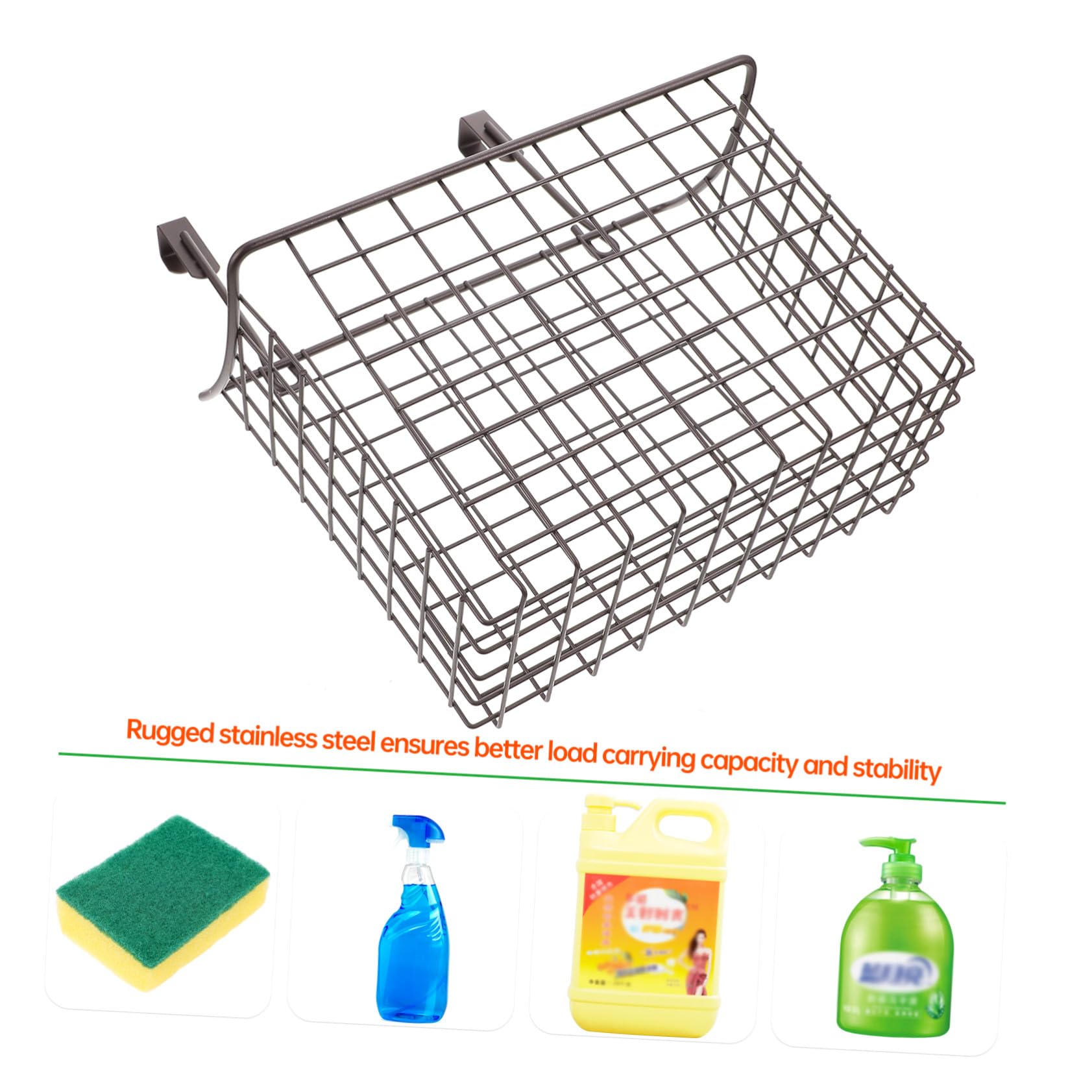 POPETPOP Cesta de Almacenamiento Colgante para Cocina en Hierro Negro, Estante Organizador Ahorrador de Espacio Diseño Elegante y Apariencia Simple para Hogar