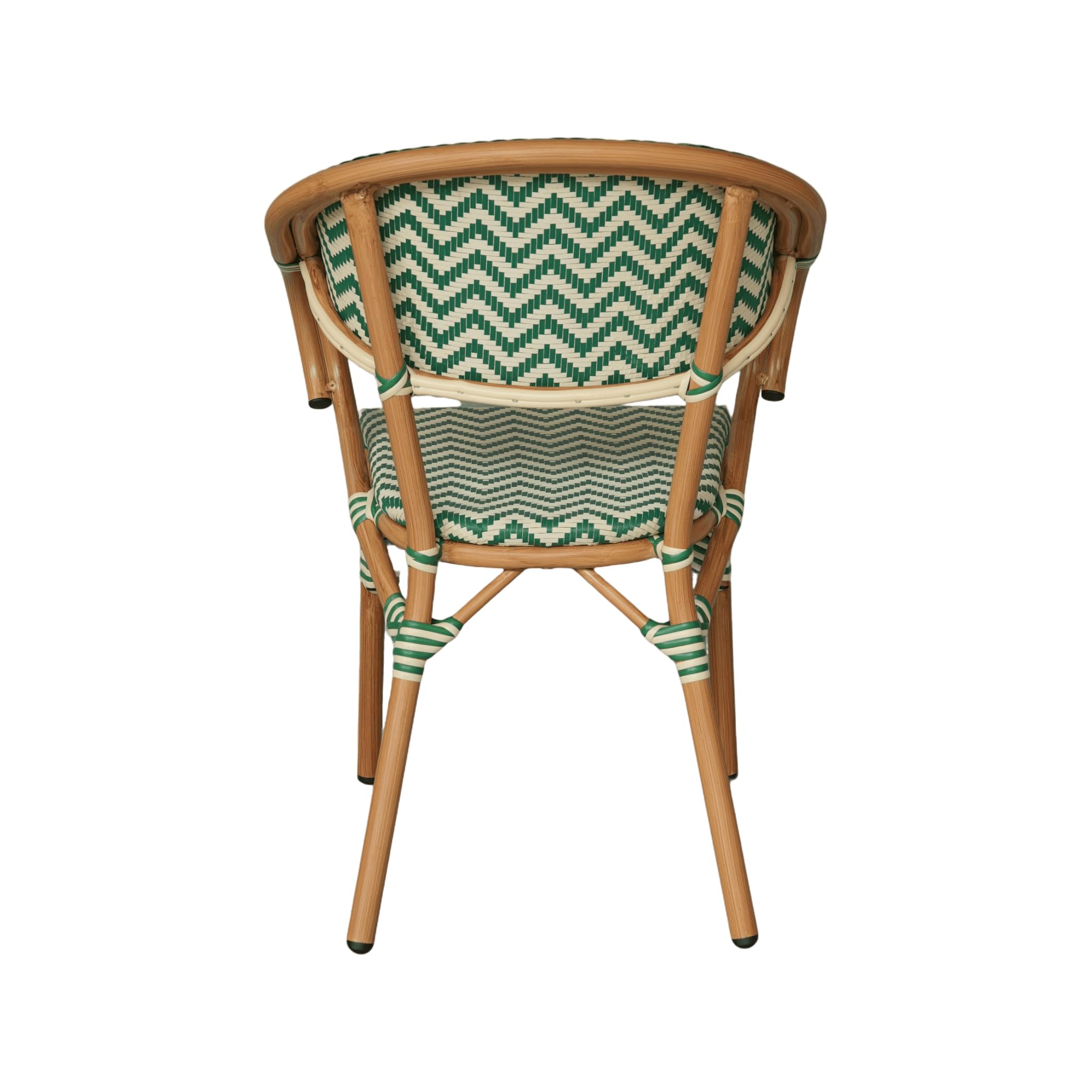 Rebecca Mobili Set de 2 Sillas de Jardín, Sillones de Exterior Apilables, Verde y Blanco, Estructura de Aluminio, Resistentes – Medidas AxANxFON: 84 x 57 x 57 cm – Art. RE7259