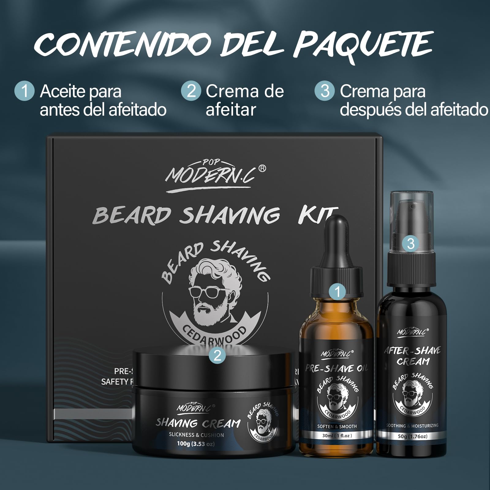 Kit De Afeitado De 3 Piezas Para Hombre, Ideal Como Regalo De Navidad, Cumpleaños, San Valentín, Día Del Padre. Kit De Afeitado Para Papá, Hombre, Esposo, Novio