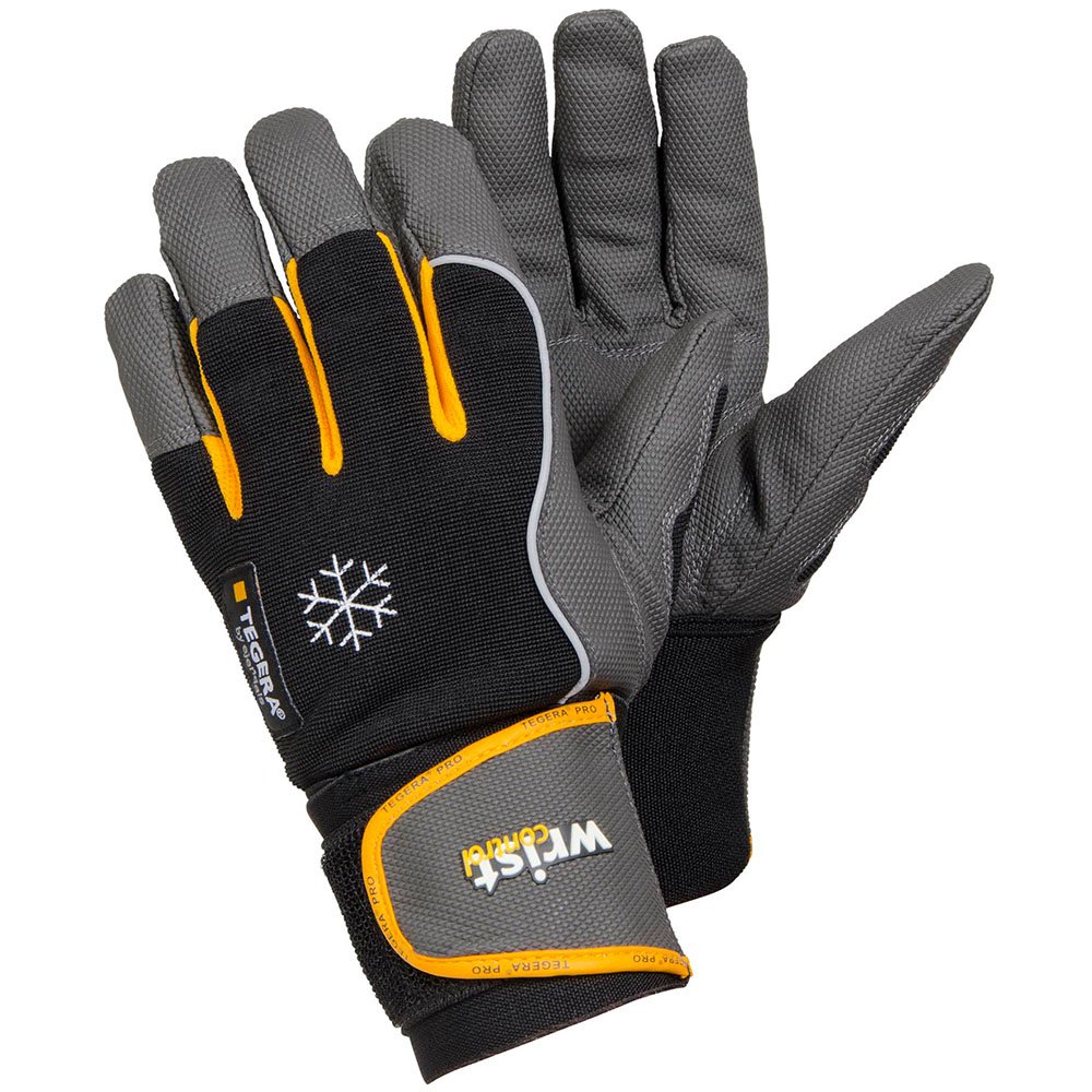 Ejendals Handschuh "Tegera 9190" aus Synthetikleder, Größe 8, 1 Stück, schwarz/grau/gelb, 9190-8