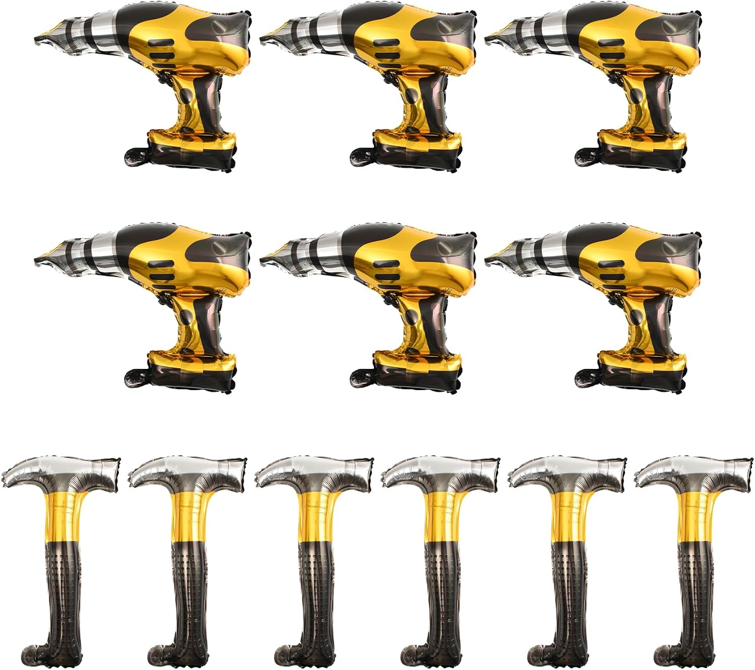 12pcs Hammer Drill Balloon with Straw