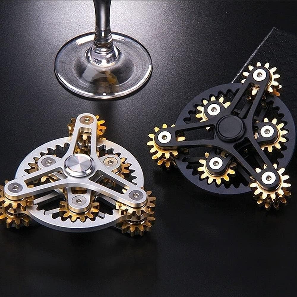 Fidget Hand Spinner, Angst ADHD Stress Relief Finger Spielzeug für Kinder & Erwachsene, Quiet Desk Metal Alloy Spinner Fidget Spielzeug für Schule Home Office (schwarz)