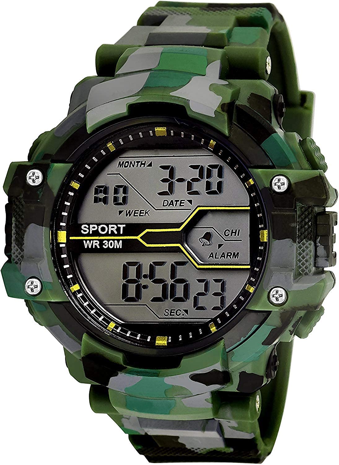 UNEQUETREND Digital Sports Watch for Men & Boys, Multi-Functional Watch- WCS-2622- Green (B09SL4C1J9) Amazon Price History, Amazon Price Tracker