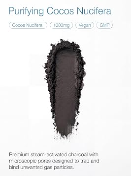 VitaThrive® Activated Charcoal 1000mg Capsules – High Strength Coconut Shell Activated Charcoal Supplement for Digestive Suppor - Gut Wellness – Vegan Charcoal Capsules – 180 Capsules