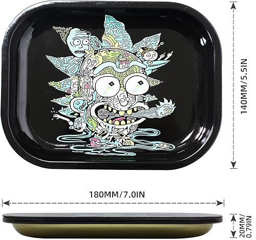 Bandeja de metal con tapa magnética de PVC suave, pequeña bandeja decorativa, ideal para el hogar o sobre la marcha, 7 x 5.5 pulgadas (negro)