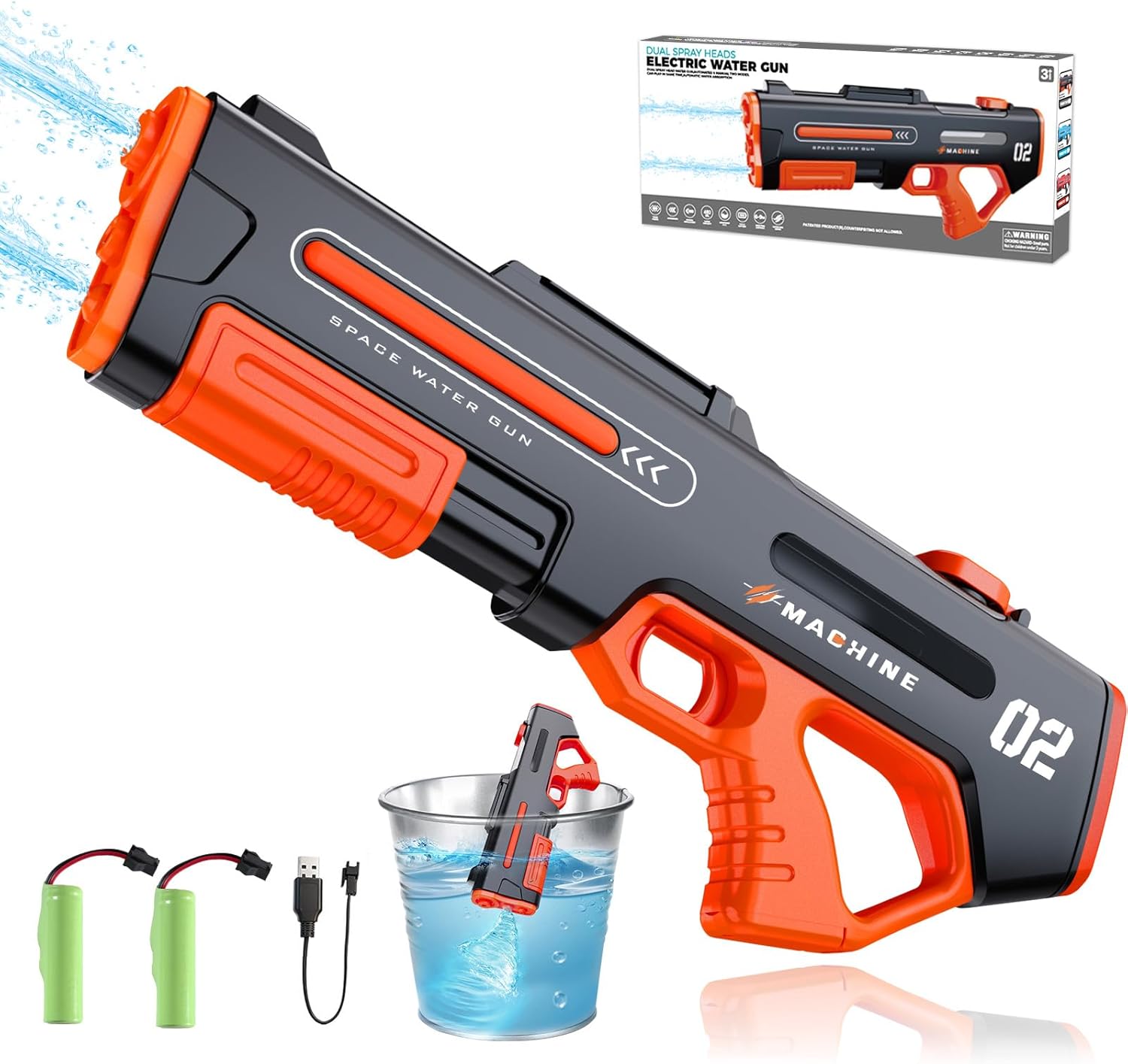 Electric Water Gun For Kids & Adults,Water Gun With Automatic Reload & 3 Shooting Modes,Powerful Squirt Gun Blaster Long Range Up To 32 FT,Outdoor Yard Party Water Game Toy,Ideal Summer Watergun Gift.