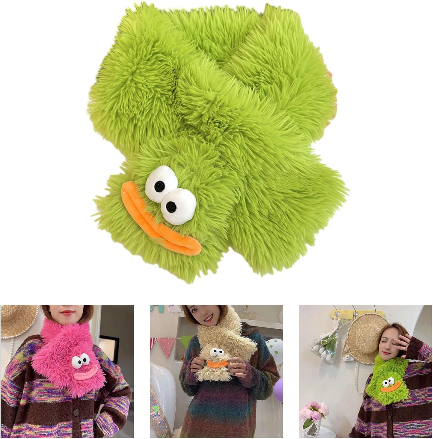 Scarf Boys Girls Winter Plush Warm Scarves Neck Warmer Thickened Cross Scarves Warm Scarf Neck Warmer
