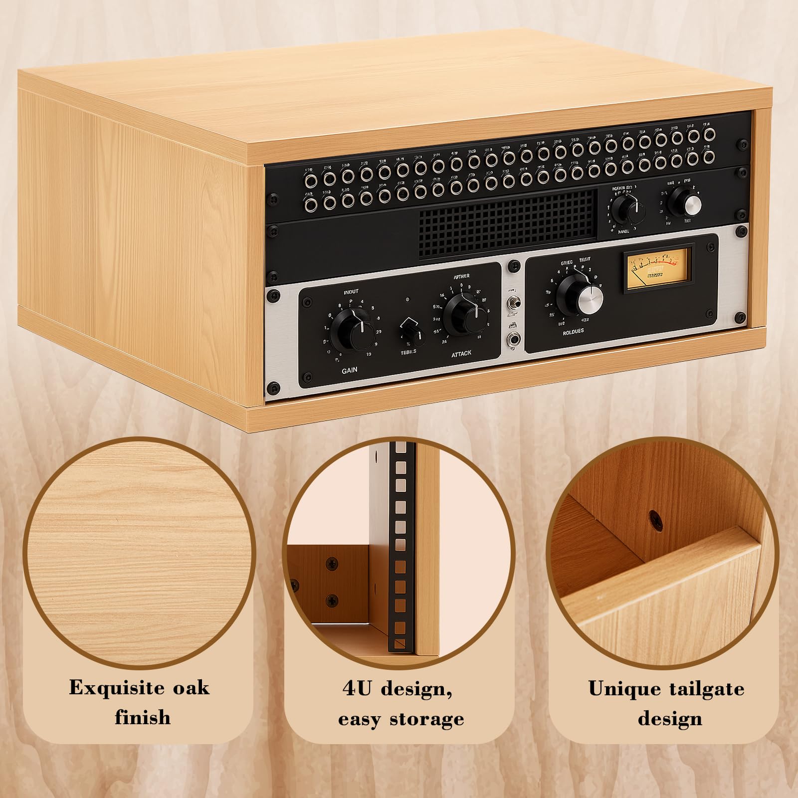 ARMOR スタジオ ラック Amazon.com: AceOrbit 4U Wooden Studio Rack for Pro Audio Gear 4u