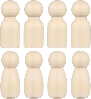 SEWACC 40Pcs Small Wooden Dolls Unfinished Wood Peg People Figures for Craft Project DIY Painting Miniature Wood Figurines 1.37 Inch