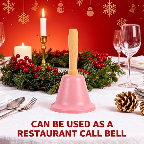 Miniatura 3 de NOLITOY Campana de mano ruidosa, campana de llamada de mano de hierro, campana de cena de 2.6 in, alarma para adultos, hogar, fiesta, restaurante,