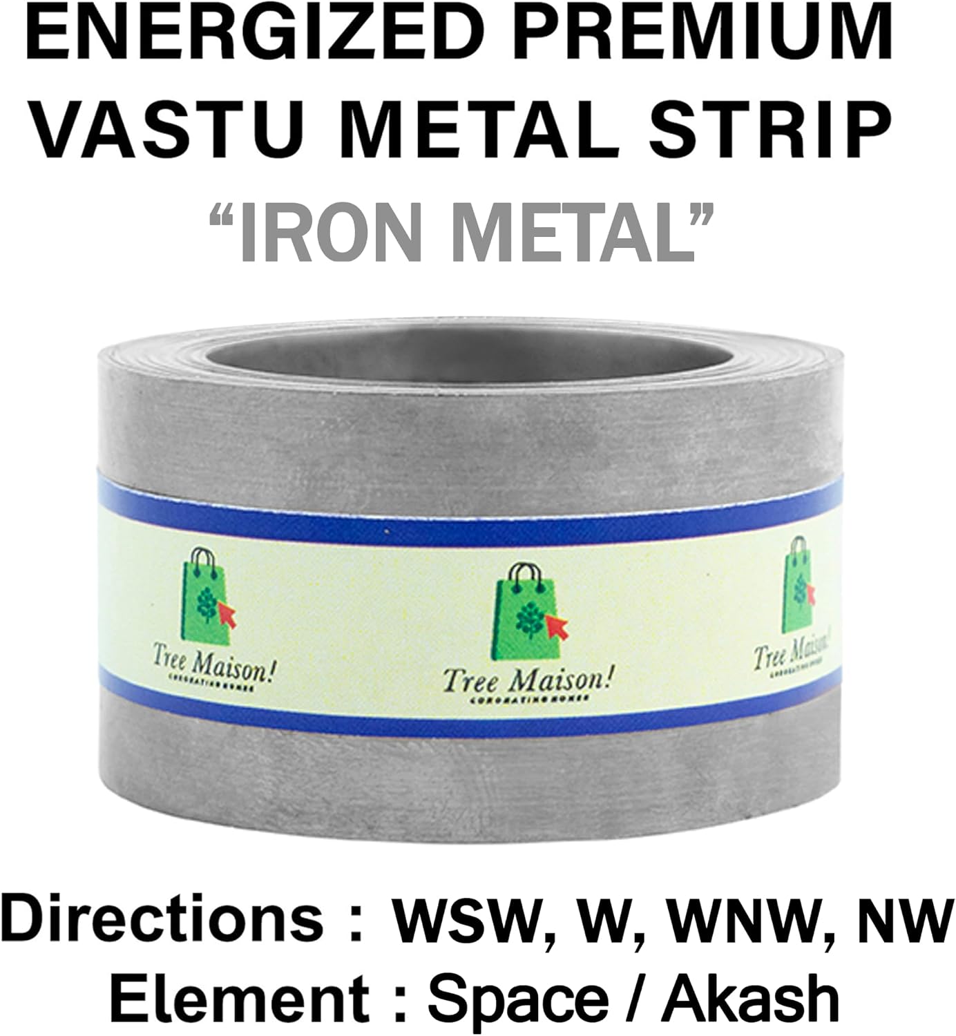 Vastu Iron Strip | Width- 1 Inch | Thickness - 0.2mm | Length- 12 Feet Approx | Strip for Entrance & Toilet Correction | Iron for Vastu | Pack of 1