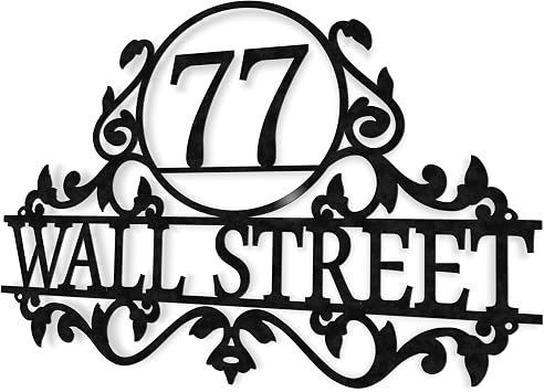 Personalised Outdoor Address Sign, Custom Metal Wall Art, House Number, Street Address Plaque, Outdoor, Wall Hanger, Front Door, Gift for Family, Housewarming, Black, White, Red, Gold, Silver, Copper