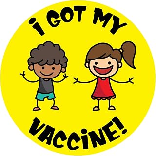 Vaccinated Sticker Pack - Adhesive Vinyl Decals by Graphical Warehouse - 1 in Circles (100 Pack, Kids)