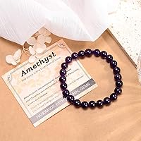 Vista 111 de MASSIVE BEADS Pulsera elástica de yoga hecha a mano con piedra natural, cristal curativo, energía, regalos para adultos unisex de 0.157 in, 0.236