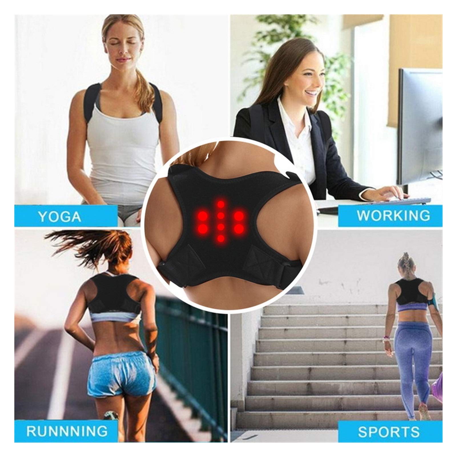 Corsetto Regolabile per Adulti, correttore per la Schiena, Terapia, Spalla, tutore Lombare, Cintura di Supporto per la Colonna vertebrale, correzione per Uomini e Donne