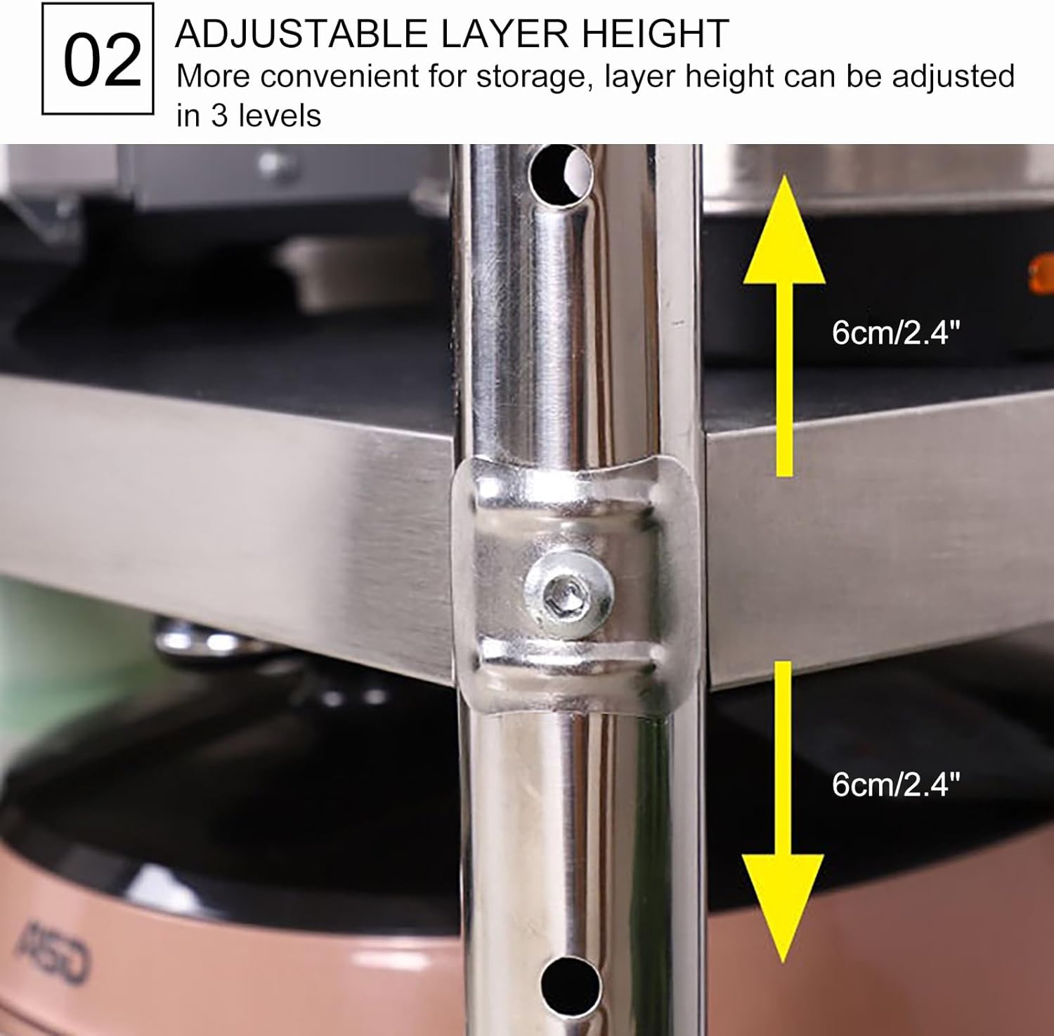 Food Preparation Workbench, Stainless Steel Work Table, Heavy Duty Commercial Kitchen Work Table, Commercial Work Table, for Restaurant Kitchen Bar and Hotel Garage(80 * 40cm/31.4 * 15.7")
