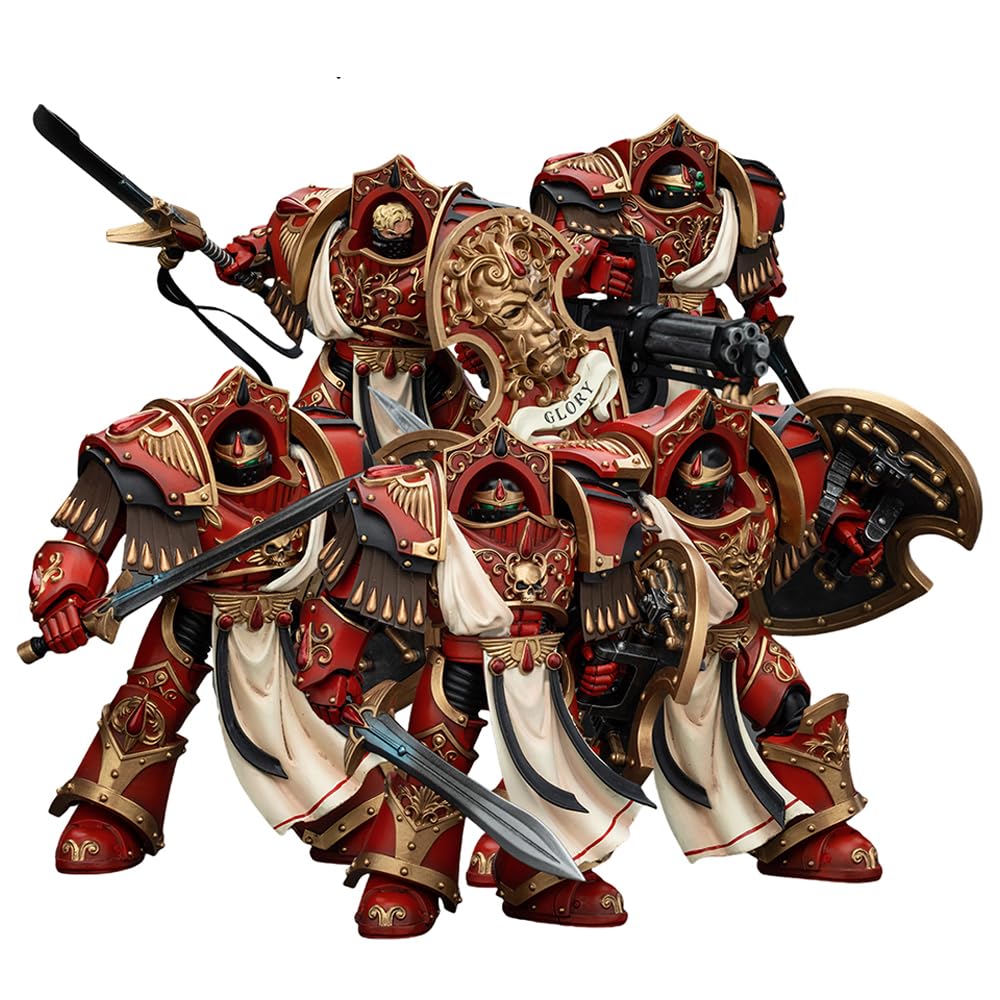 JOYTOY Warhammer Horus Heresy 1/18 Scale 5.6in Blood Angels Crimson Paladins Squad 5PCS Collectible Action Figure with Exquisite Design, Gifts for Fans & Collectors