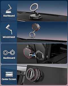 NotiXas Magnetic-Car-Phone-Holder for Magsafe, 360 Adjustable Car Phone-Holder-Mount with Suction-Cup, Phone Holders for Your Car for iPhone, Android, Smartphones and Gift