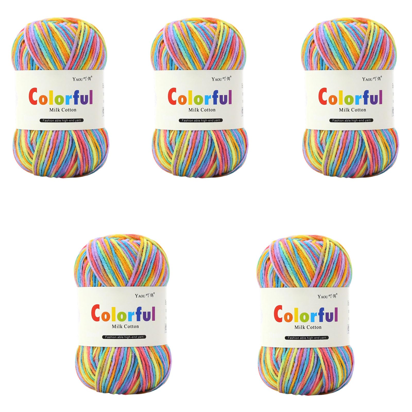 Tsophreniq 5Rolls Multicolored Acrylic Yarn Milk Cotton Yarn for Knitting Sweater Baby Clothing Scarves Blankets Sewing Projects Acrylic